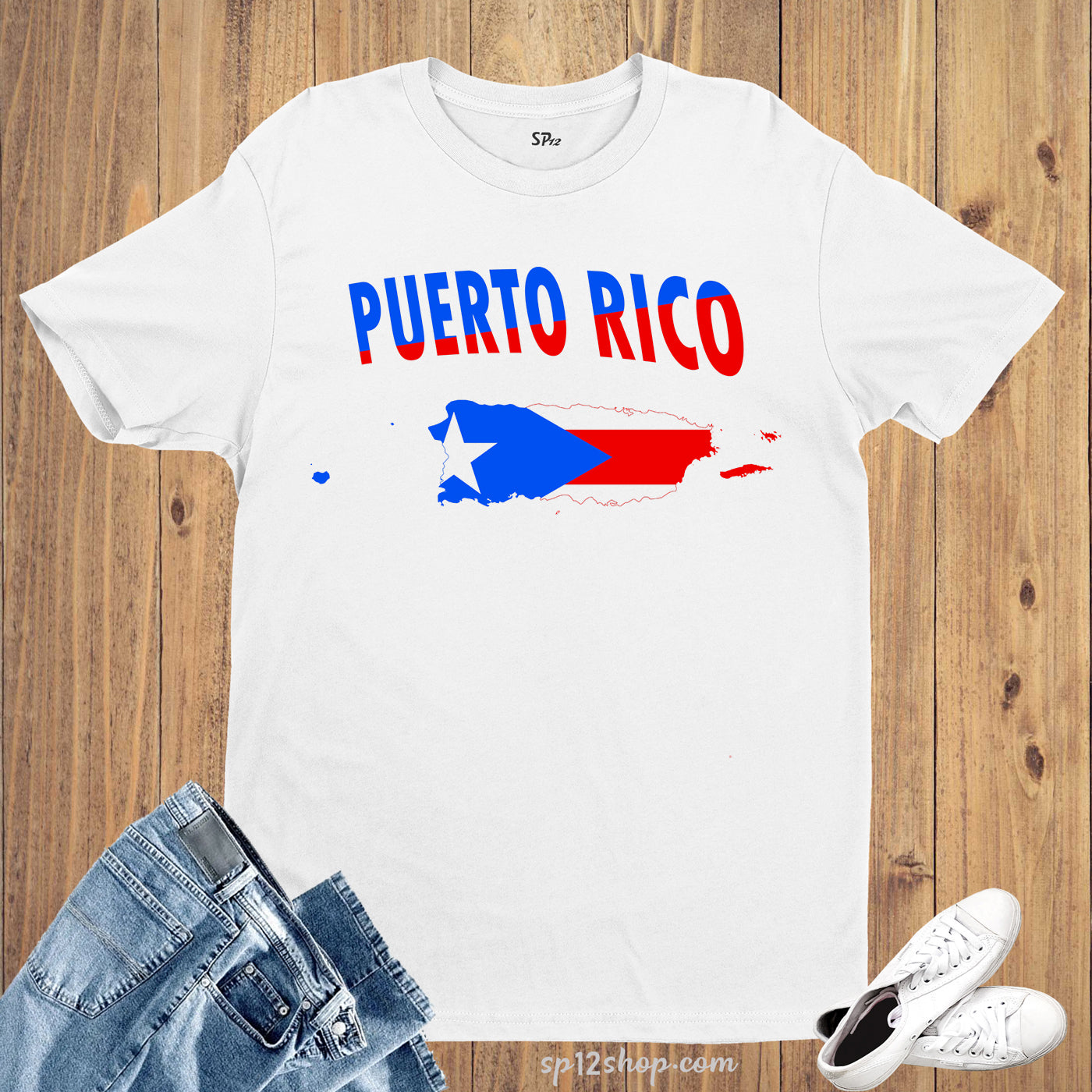 Puerto Rico Flag T Shirt Olympics FIFA World Cup Country Flag Tee Shirt