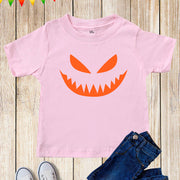 Pumpkin Face Halloween Fall Season Kids T Shirt
