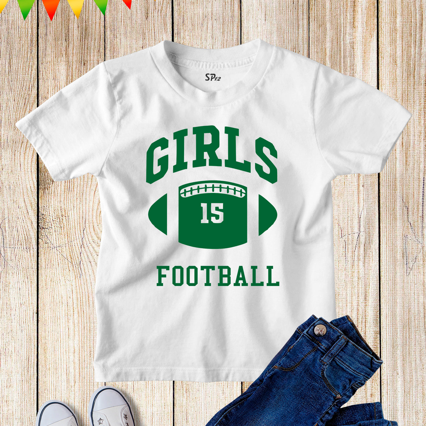 Rachel Green Girls Football Kids T-Shirt Friends TV Show girl power