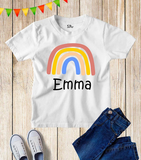 Rainbow Custom Kids Name T Shirt