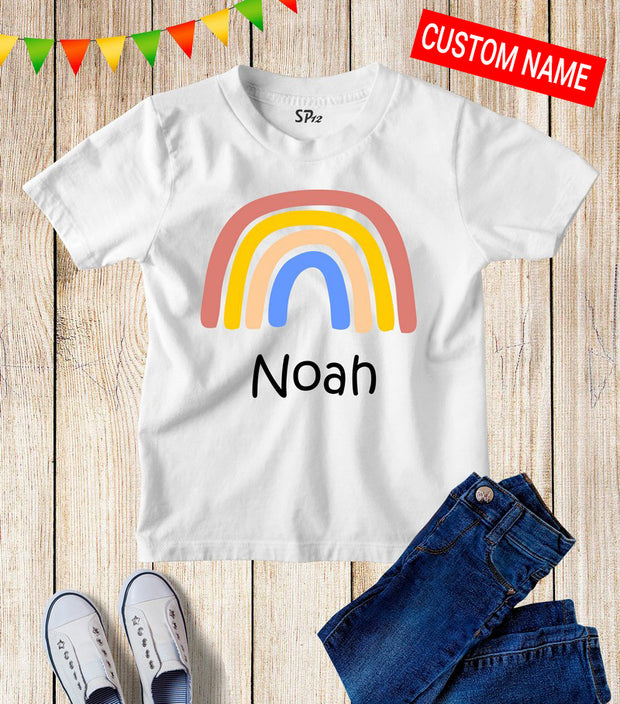 Rainbow Custom Kids Name T Shirt