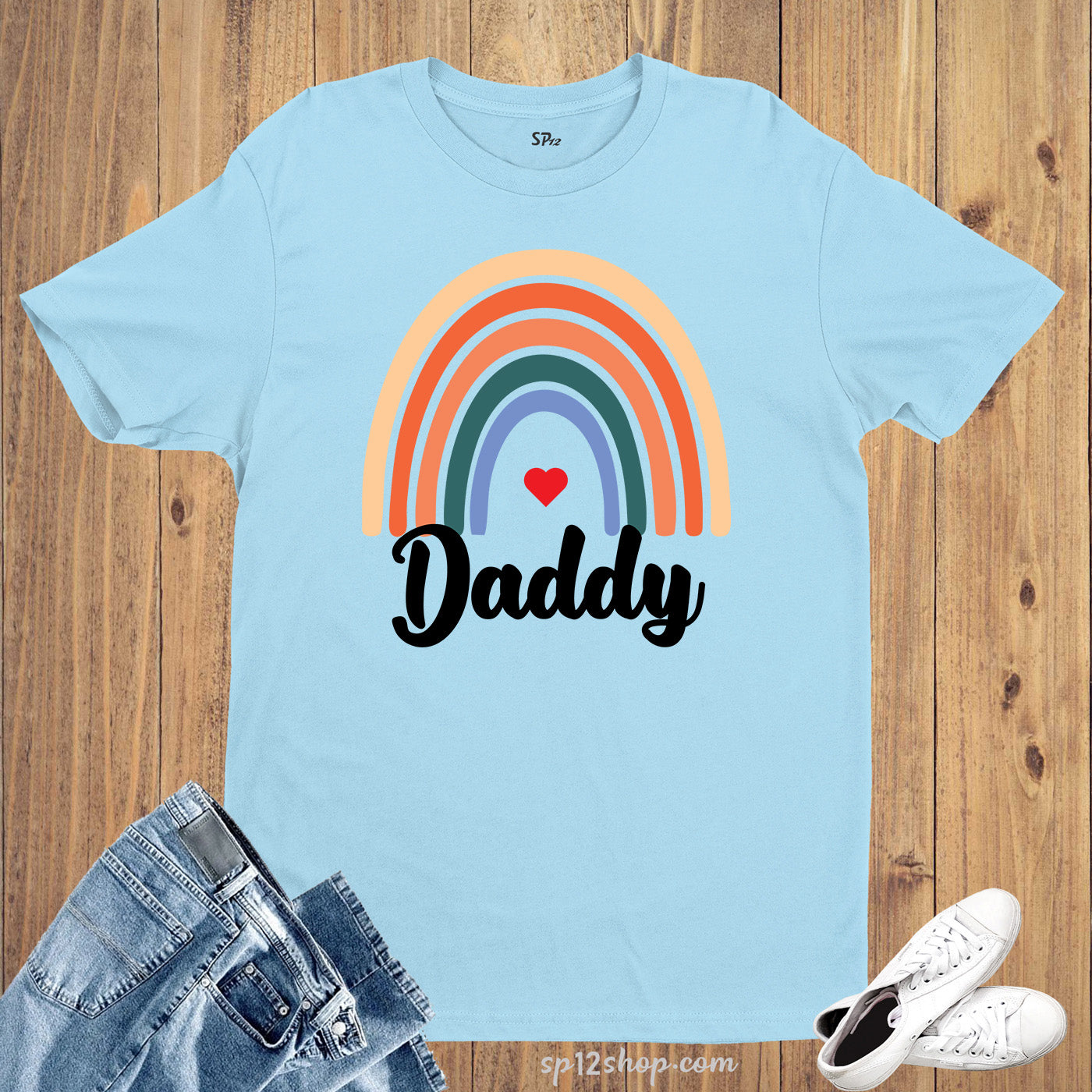 Rainbow Daddy TShirt Fathers Day Shirt Daddy T-Shirt Gift