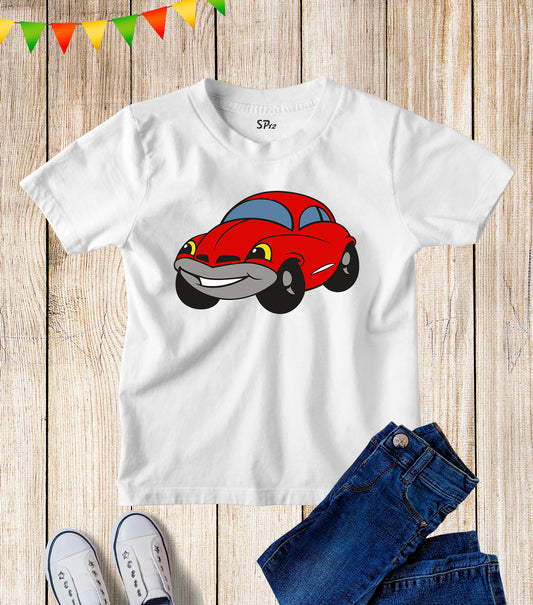 Red car Graphic Funny Kids T Shirt