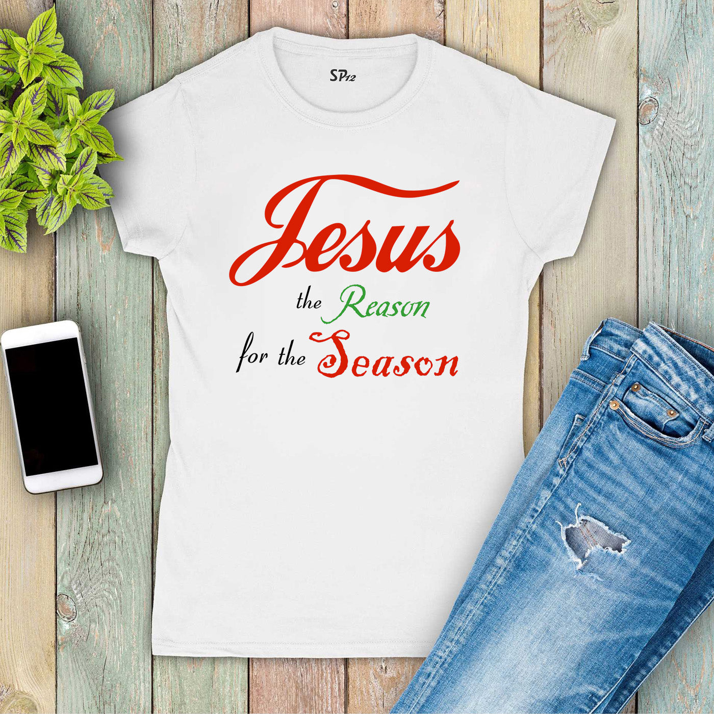 Religious Women  T Shirt Christmas Jesus the Reason Slogan