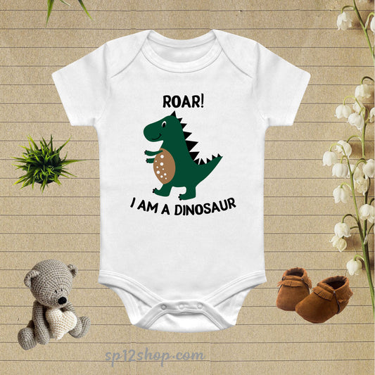 Roar I Am a Dinosaur Baby Bodysuit Onesie