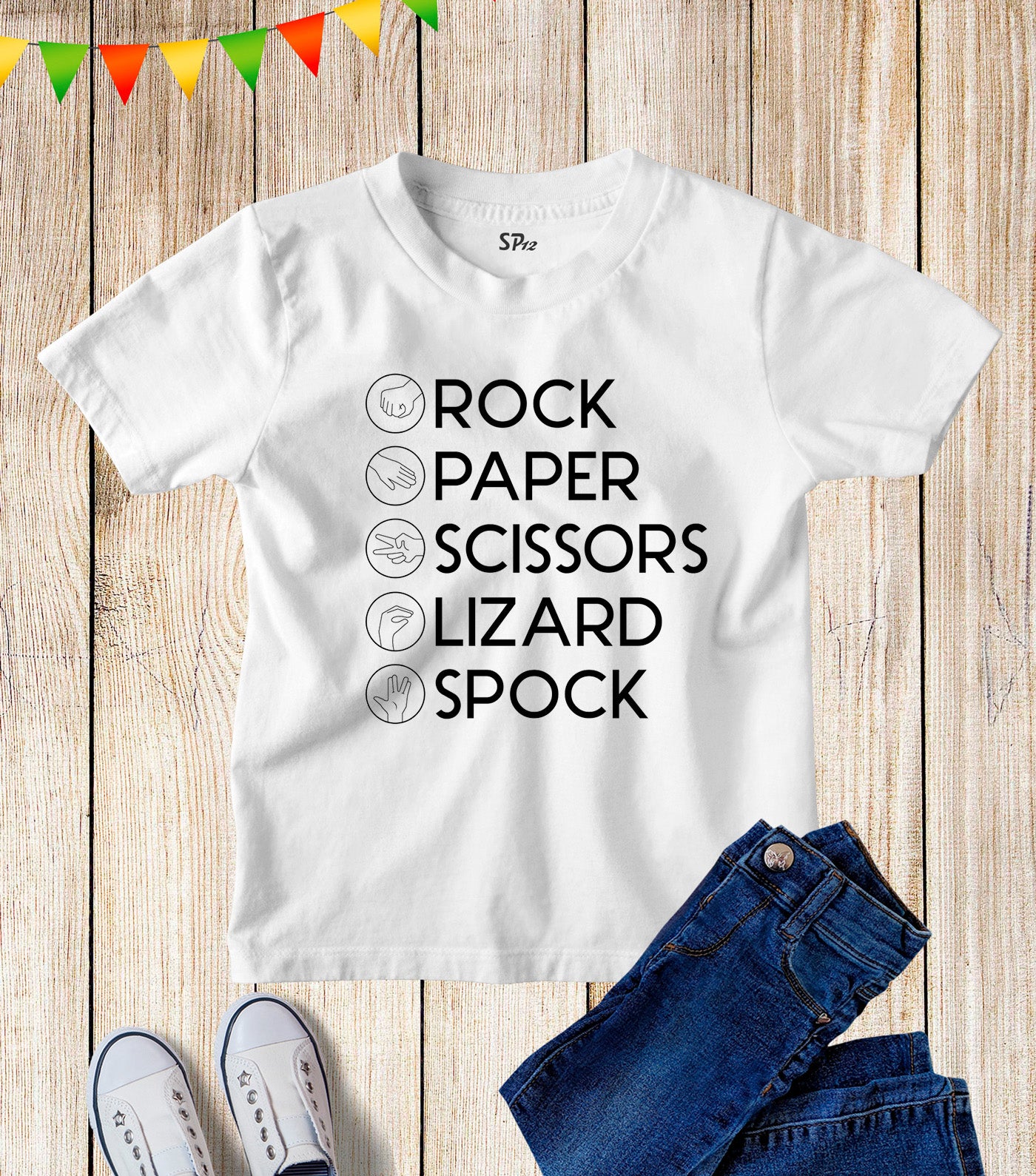 Rock Paper Scissors Lizard Spock Kids T Shirt