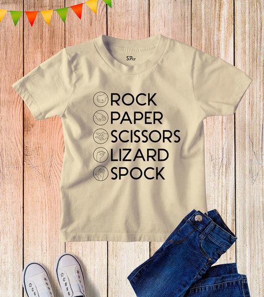 Rock Paper Scissors Lizard Spock Kids T Shirt