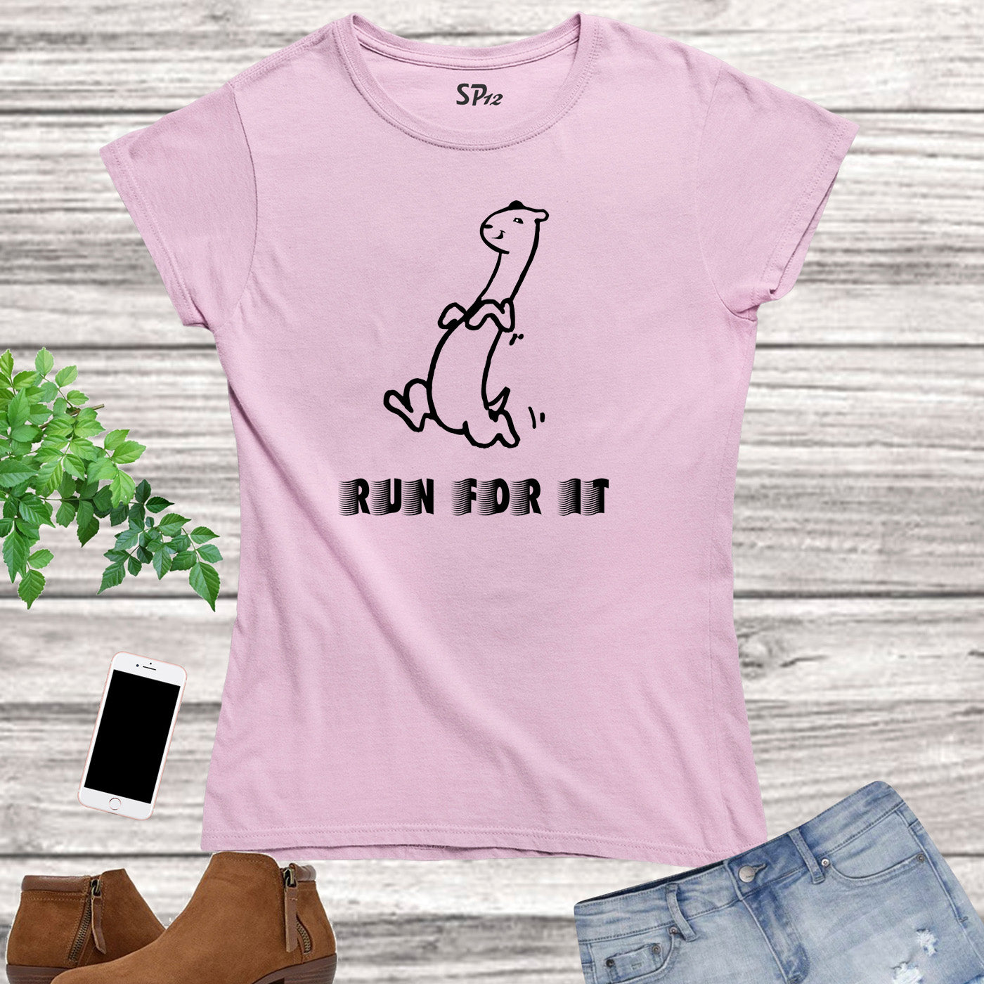 Run For It Athlete Graphic Women T Shirt