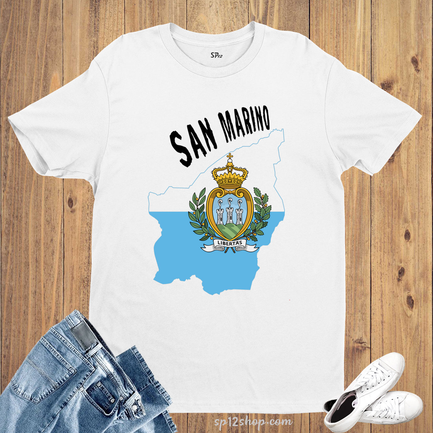 San Marino Flag T Shirt Olympics FIFA World Cup Country Flag Tee Shirt