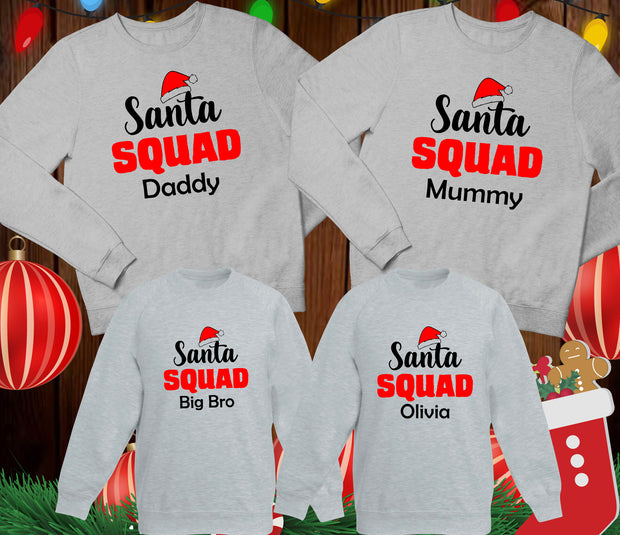 Santa Squad Sweatshirts Custom Family Jumpers