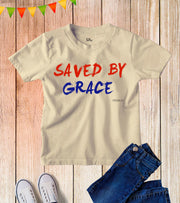 Kids Saved By Grace Jesus Christ Christian T Shirt