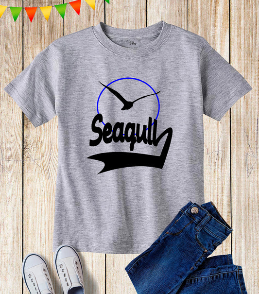 Kids Graphic Seagull Bird Slogan Holiday T Shirt