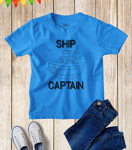 Ship captain Kids T Shirt Tee