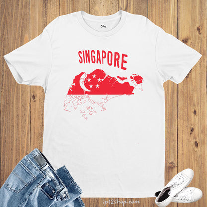 Singapore Flag T Shirt Olympics FIFA World Cup Country Flag Tee Shirt