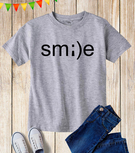 Kids Smile Happy Emoji Funny Slogan Party T Shirt