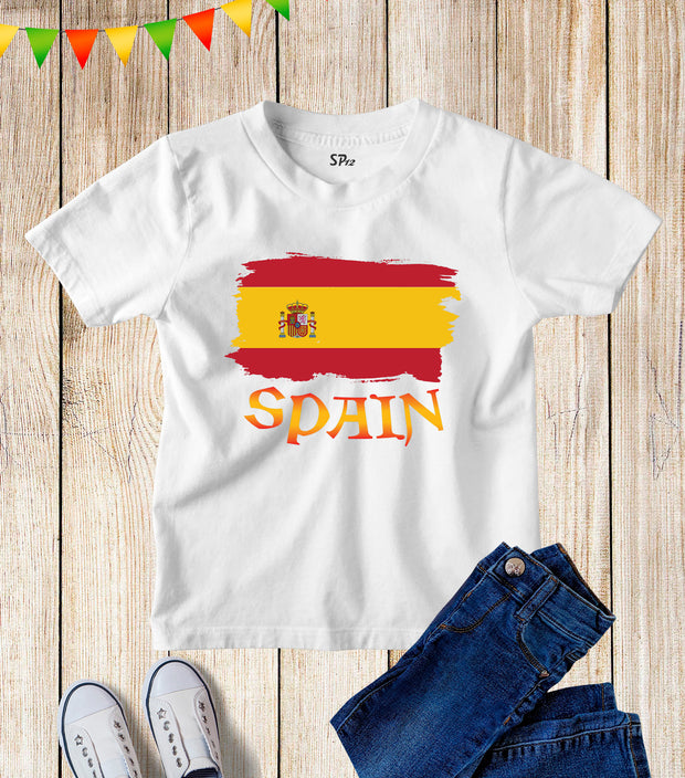 Spain Flag Kids T Shirt