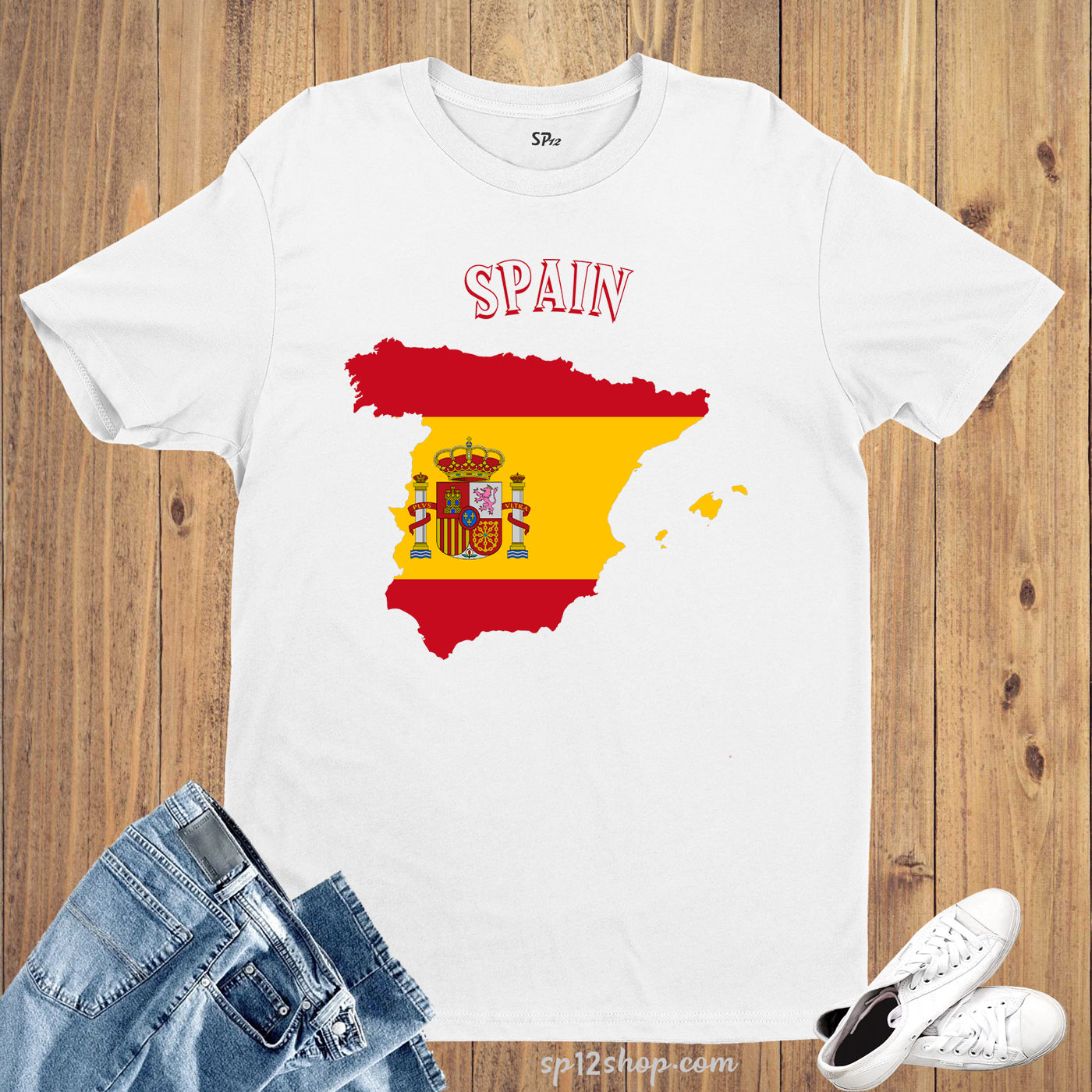 Spain Flag T Shirt Olympics FIFA World Cup Country Flag Tee Shirt