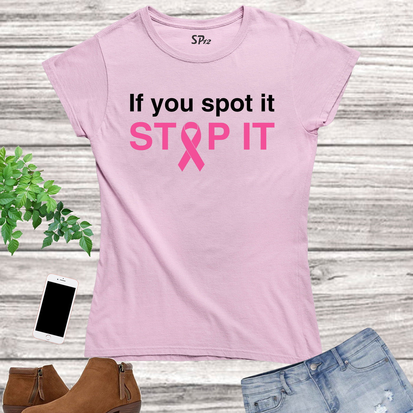 Stop It Breast Cancer Awareness Women T Shirt