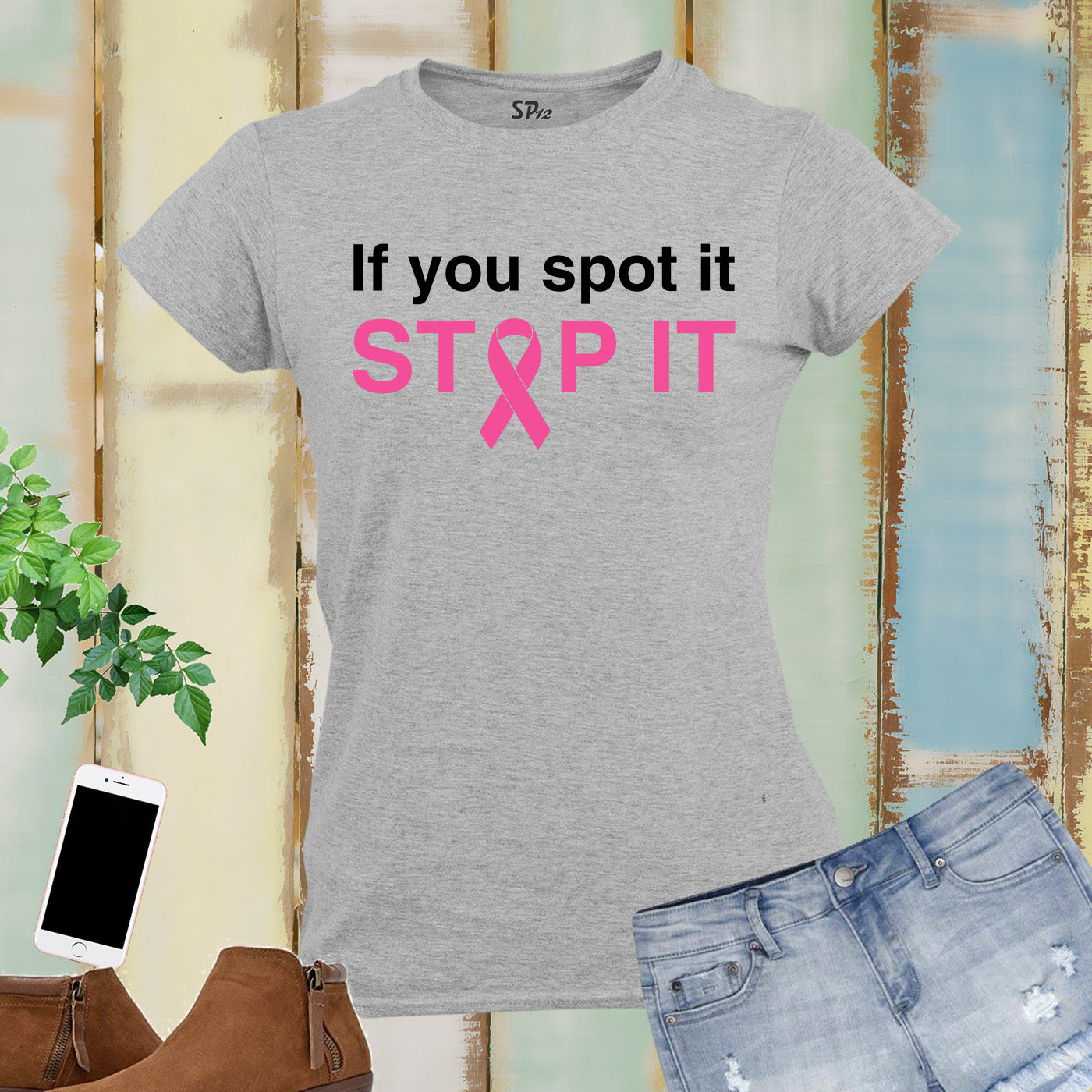 Stop It Breast Cancer Awareness Women T Shirt