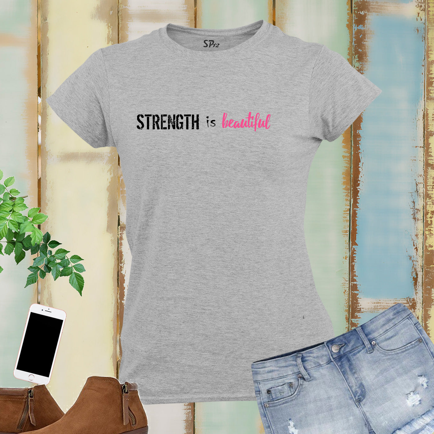 Strength Is Beautiful Fitness Crossfit Women T Shirt