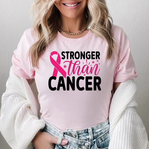 Stronger Than Cancer Awareness Support Cancer Breast Cancer T-Shirt