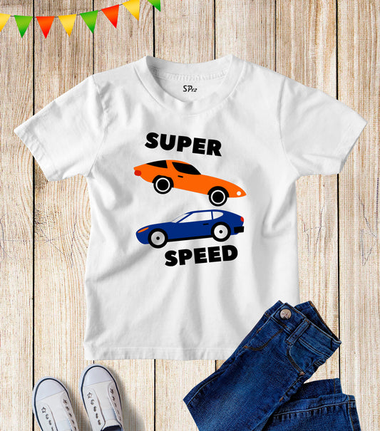 Super Speed Double Car Kids t Shirt