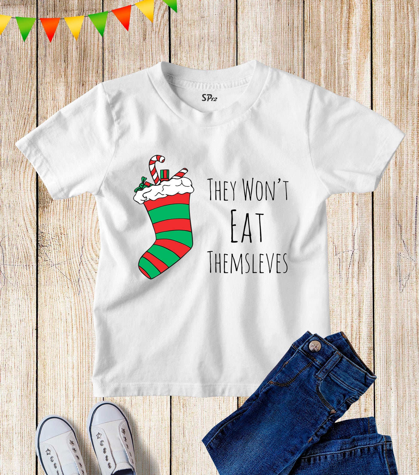 Kids Funny Slogan Sweets Treats Christmas T Shirt