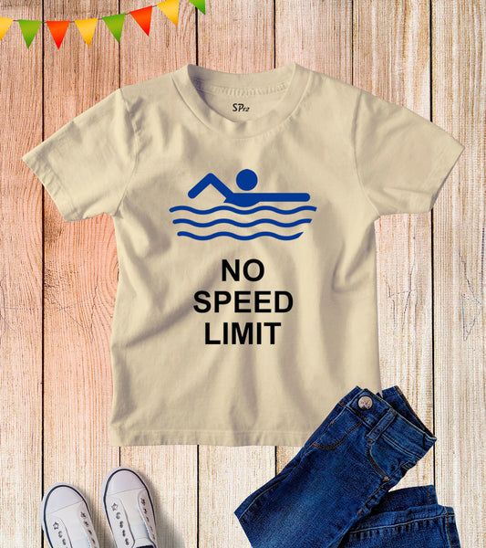 Kids No Speed Limit Swimmer Swimming T Shirt