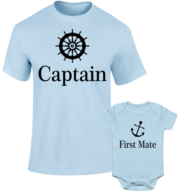 Father Daddy Daughter Dad Son Matching T shirts Sailor Captain First Mate