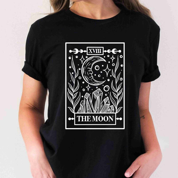 Spiritual The Moon Tarot Card The Moon Mystic Aesthetic Divination T Shirt