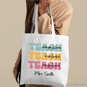 Teacher Appreciation Custom Teaching Thank You Shopping Tote Bag