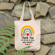 Thank You For Helping Me Grow Personalize Teacher Tote Bag