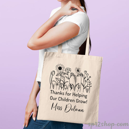 Teacher Appreciation Custom Teaching Thank You Shopping Tote Bags