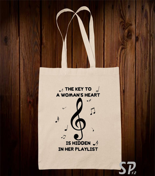 The Key To A Women's Heart Is Hidden In Her Playlist Tote Bag