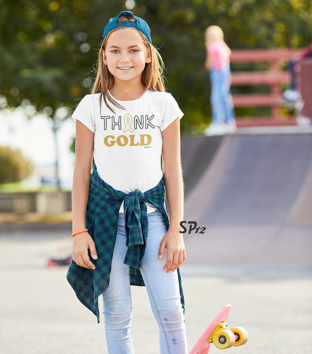 Think Gold Awareness Kids T Shirt
