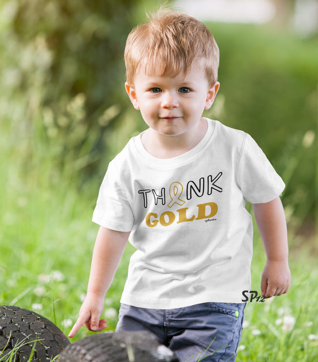 Think Gold Awareness Kids T Shirt