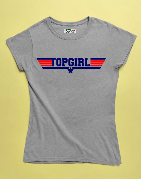Top Girl Star Power Slogan Women T Shirt