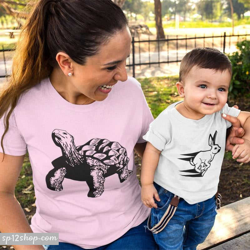 Tortoise & Hare Story Mum Mummy Son Daughter Mothers Day Family Matching T shirt