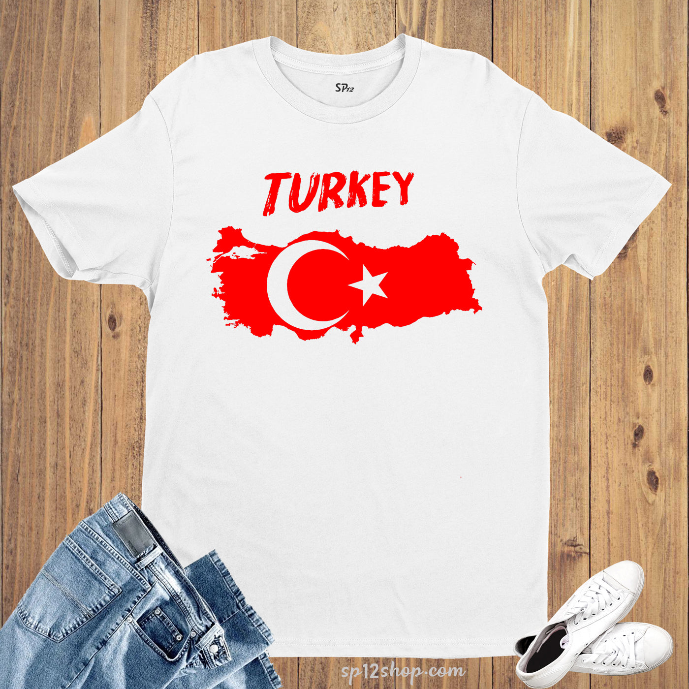 Turkey Flag T Shirt Olympics FIFA World Cup Country Flag Tee Shirt