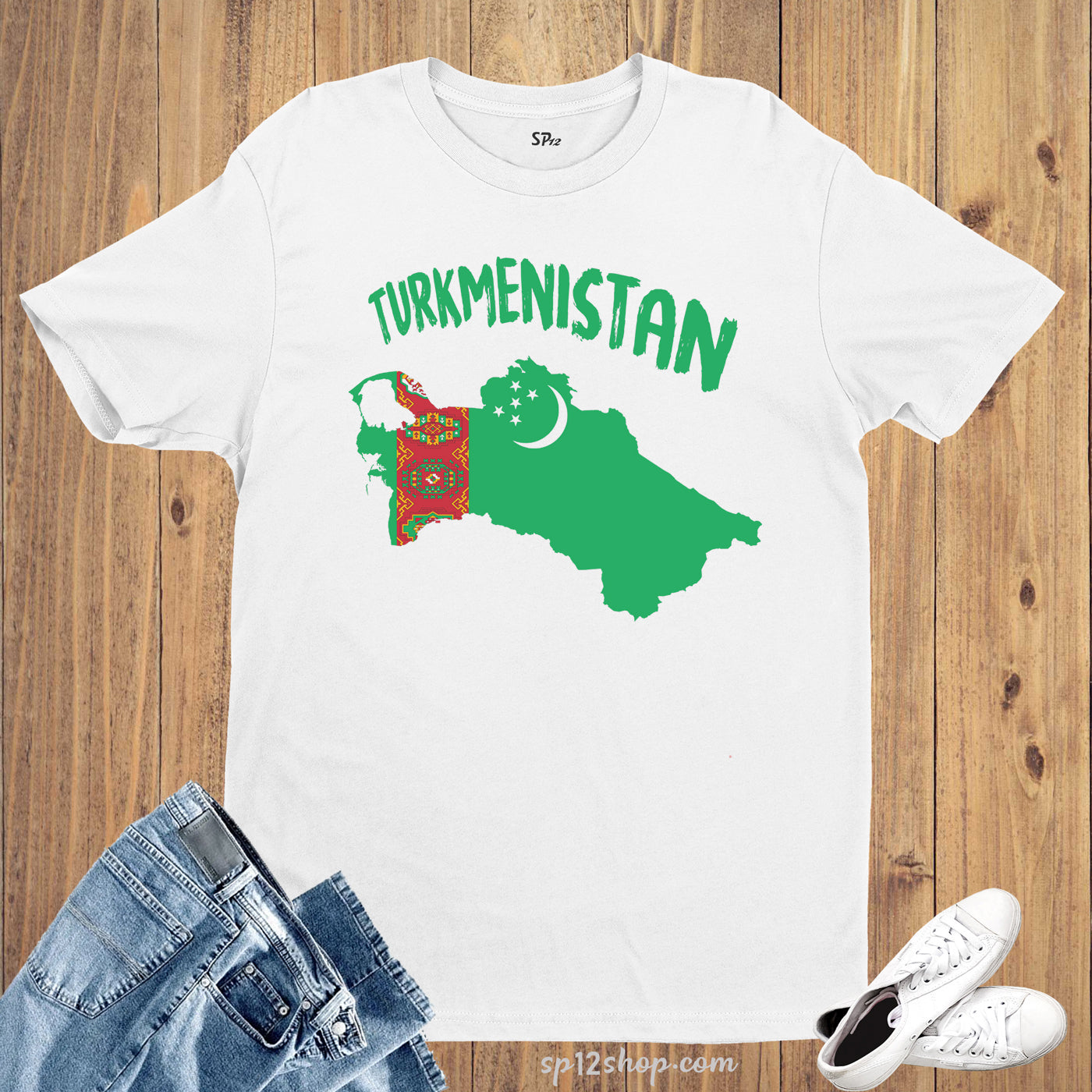 Turkmenistan Flag T Shirt Olympics FIFA World Cup Country Flag Tee Shirt