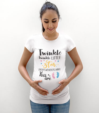 Twinkle Twinkle Little Star Daddy Wonders What You Are Maternity T Shirt