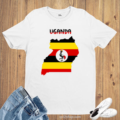 Uganda Flag T Shirt Olympics FIFA World Cup Country Flag Tee Shirt
