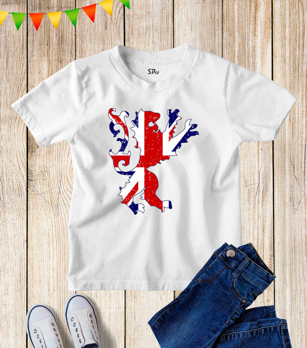 Kids Union Flag Lion Team GB British Britain UK T Shirt