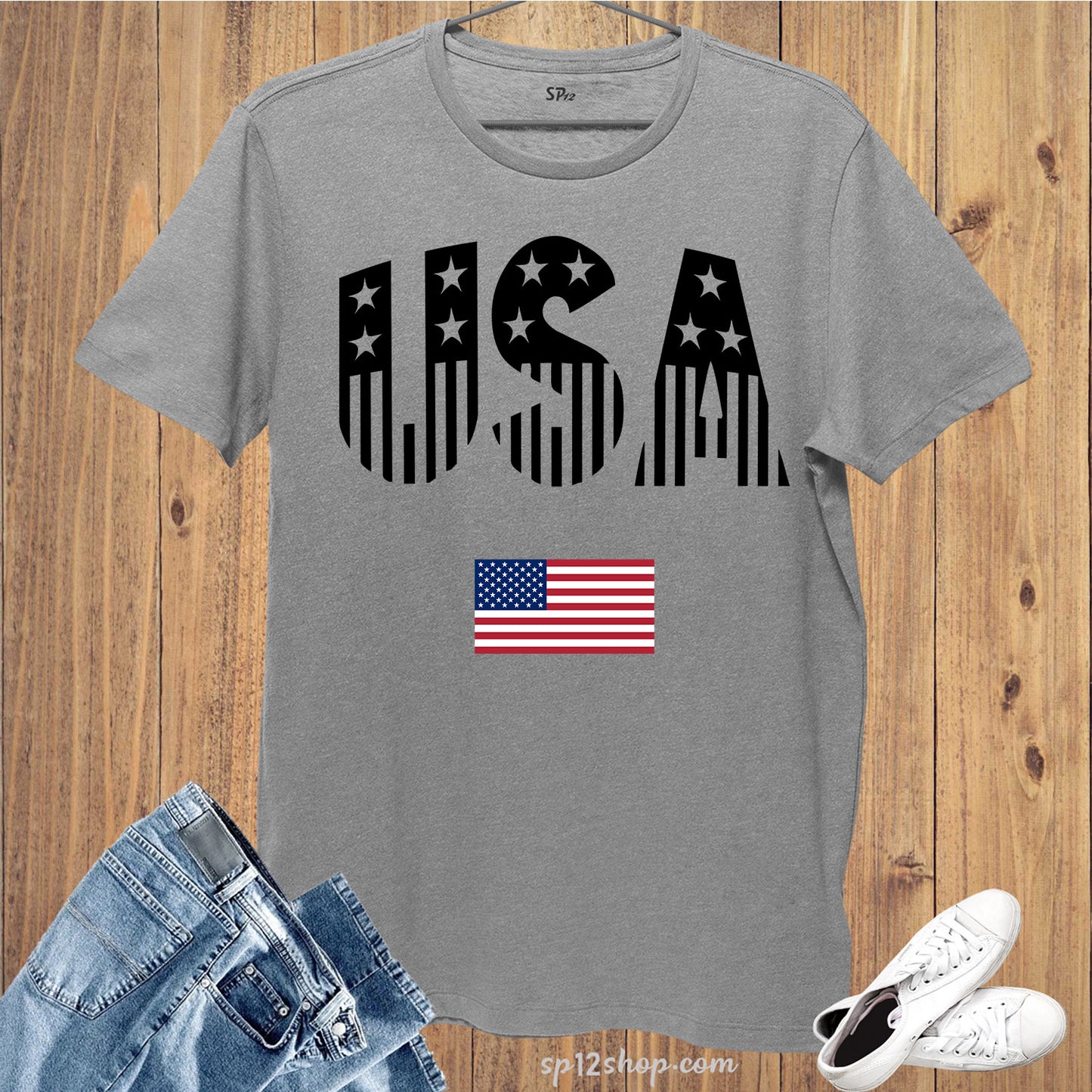 USA Flag Lips 4th of July Patriotic Day and Independence Day T Shirt