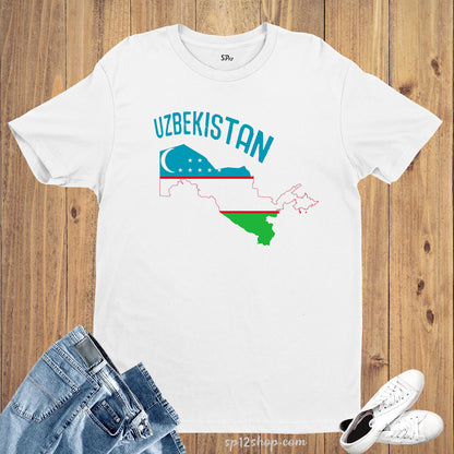 Uzbekistan Flag T Shirt Olympics FIFA World Cup Country Flag Tee Shirt