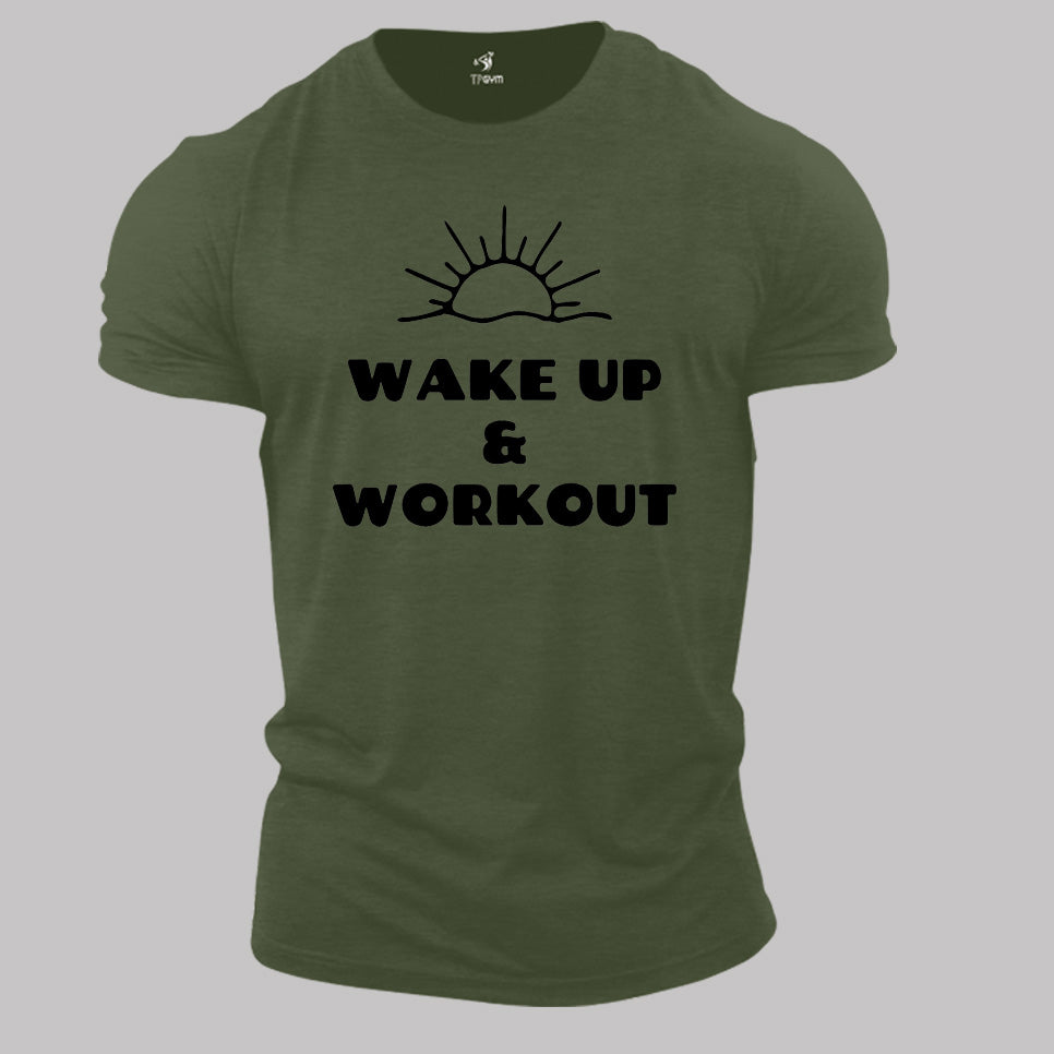 Wake Up And Workout Sunshine Fitness Crossfit Gym T shirt