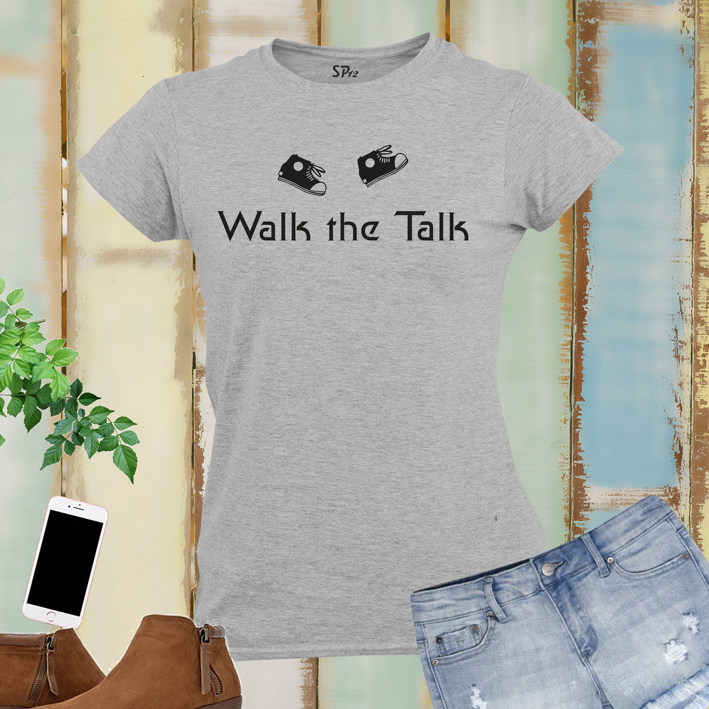 Walk the Talk Funny Slogan Women T Shirt