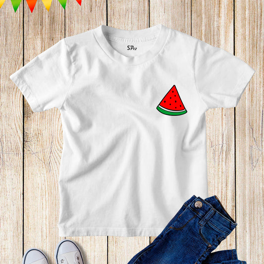 Watermelon Slice Pocket Kids Shirt summer one in a melon Gift tee