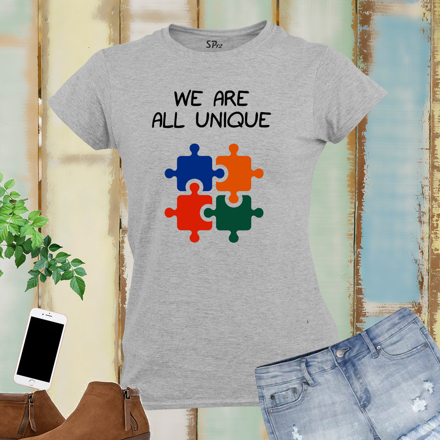 We Are All Unique Puzzle Women T Shirt