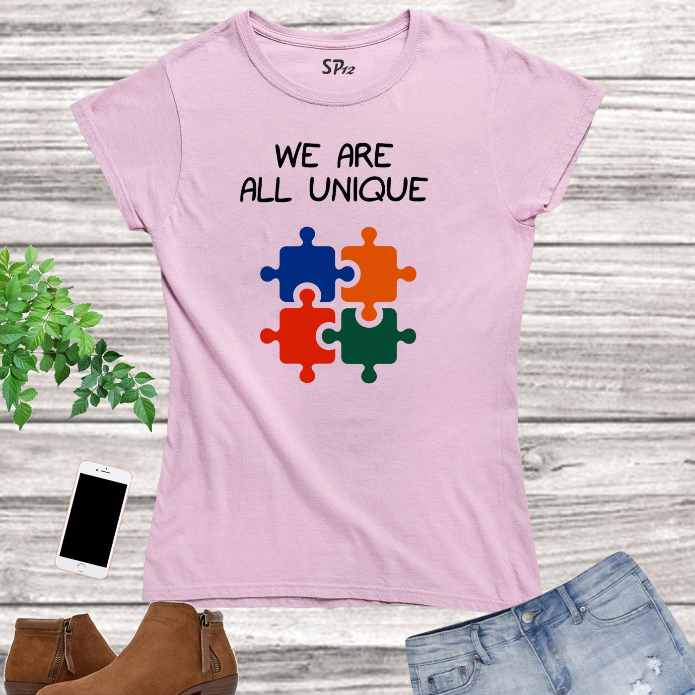 We Are All Unique Puzzle Women T Shirt